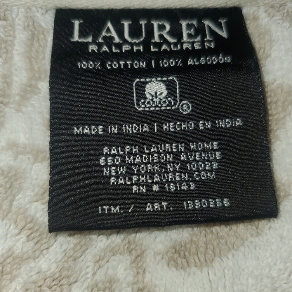 Lauren Ralph Lauren Bath Towel 55” X 29” 100% Cotton Paisley Brown White - Picture 3 of 6